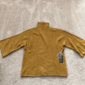 Mustard mock neck swingy sweater